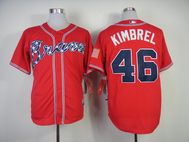 Men Atlanta Braves #46 Kimbrel Red MLB Jerseys